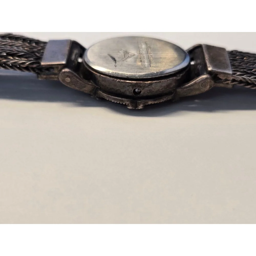 Vintage Women's sterling silver Watch, marcasite OS, Black Accents